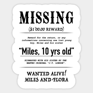 MISSING Miles Sticker